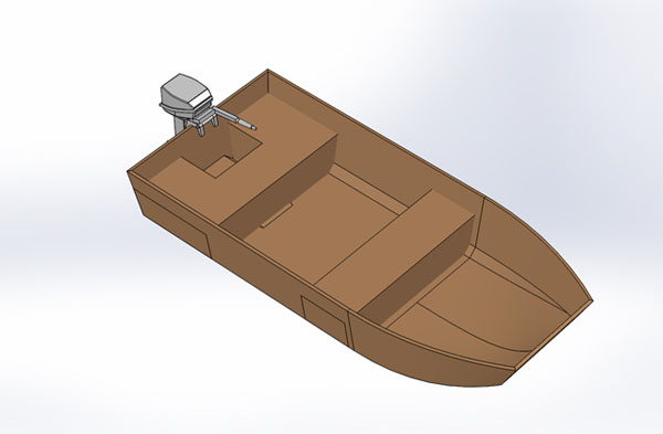 Duck boat jon boat prop tunnel